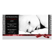 Una invitación moderna de la foto del nacimiento d tarjetas fotograficas 