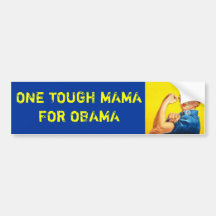 UNA MAMÁ DURA FOR OBAMA ETIQUETA DE PARACHOQUE