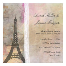 Una pequeña París… que un poco boda del cordón inv Invitacion Personal