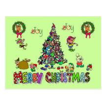 una postal del navidad de los duendes