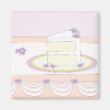 Una rebanada elegante de pastel de bodas iman de frigorífico