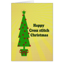 Una tarjeta cruzada del stich del navidad festivo