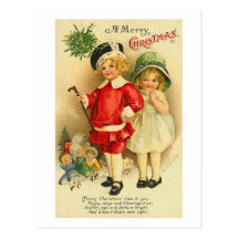Una tarjeta de los niños de las Felices Navidad Tarjetas Postales