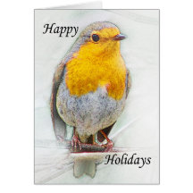 Una tarjeta de Navidad del petirrojo