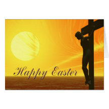 Una tarjeta de pascua que muestra la crucifixión