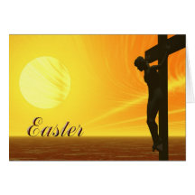 Una tarjeta de pascua que muestra la crucifixión