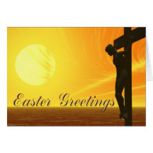 Una tarjeta de pascua que muestra la crucifixión