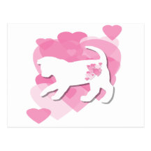 Una tarjeta del día de San Valentín felina Tarjetas Postales