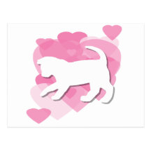 Una tarjeta del día de San Valentín felina Postales