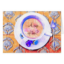 Una taza de té - victorian de la taza de té diseña felicitación