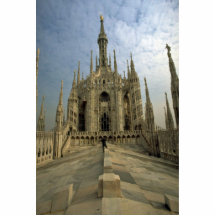 Una vista del top del Duomo, (catedral) Milano Esculturas Fotograficas
