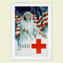 Únase a la Cruz Roja - bandera americana (US00310) tarjetas