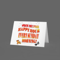 Únase a nos para la hora feliz el cada los domingo tarjetas