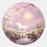 UNICORNIO BRUMOSO de SHARON SHARPE Etiquetas Redondas