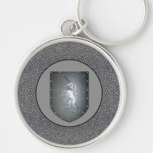 Unicornio Chainmail del escudo del metal Llavero Personalizado