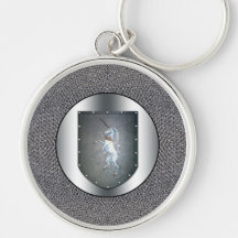 Unicornio Chainmail del escudo del metal Llaveros