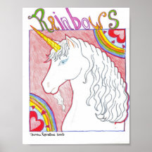 Unicornio del arco iris posters