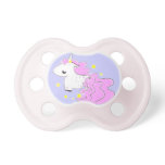 unicornio del dibujo animado con el pacificador li chupetes