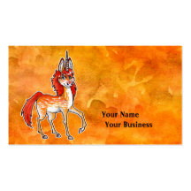 Unicornio del fuego plantilla de tarjeta de visita
