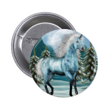 Unicornio en botón del claro de luna pin