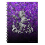 Unicornio Herald: Plata Libros De Apuntes Con Espiral