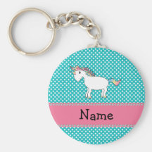 Unicornio lindo conocido personalizado llaveros