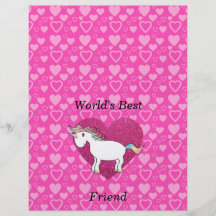 Unicornio lindo del mejor amigo del mundo tarjetas informativas