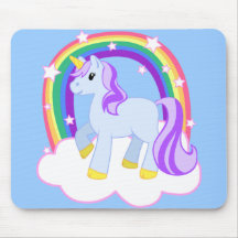 Unicornio mágico lindo con el arco iris (personali alfombrillas de ratón