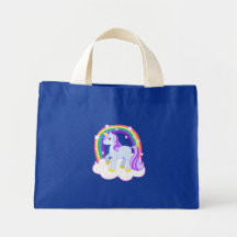 Unicornio mágico lindo con el arco iris (personali bolsas