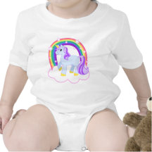 Unicornio mágico lindo con el arco iris (personali trajes de bebé