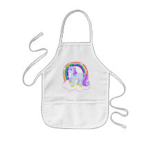 Unicornio mágico lindo con el arco iris (personali delantales