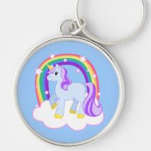 Unicornio mágico lindo con el arco iris (personali llavero