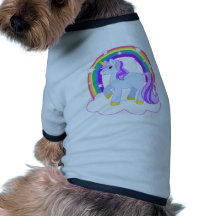 Unicornio mágico lindo con el arco iris (personali camisetas de mascota
