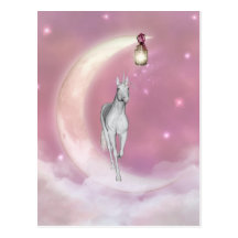 Unicornio místico adorable lindo postal