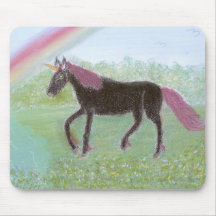 Unicornio negro alfombrillas de ratones