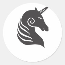 Unicornio Pegatina Redonda