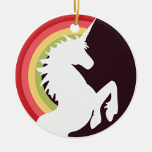 unicornio retro de los años 80 y ornamento del arc adornos de navidad