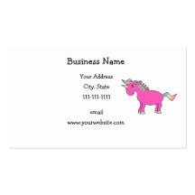 Unicornio rosado lindo tarjeta de visita