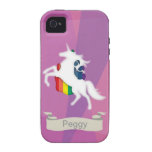 Unicornio y arco iris vibe iPhone 4 carcasa
