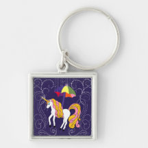 Unicornio y arte caprichoso del dibujo animado del llaveros