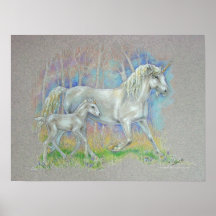 Unicornio y bebé - creaciones del reino de la fant poster