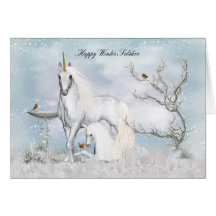 Unicornios de la tarjeta de felicitación del pleno