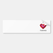 Unicornios del corazón I en rosa y plata Pegatina De Parachoque
