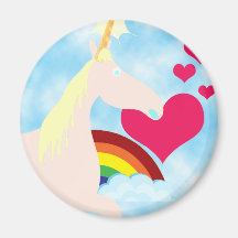 Unicornios y arco iris imanes para frigoríficos