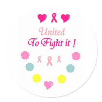 Unido al cáncer de pecho de la lucha pegatinas