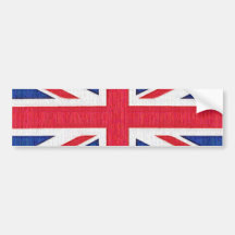 Union Jack - bandera del Reino Unido Pegatina De Parachoque