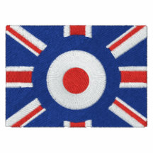 Union Jack bordado retro y blanco Chaqueta