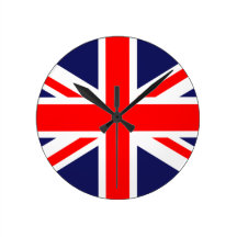 Union Jack clásico Relojes De Pared