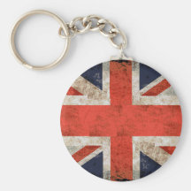 Union Jack destrozado envejecido Llaveros