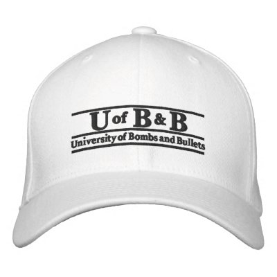Universidad de bombas y de balas gorra de beisbol bordada Universidad de bombas y de balas gorra de beisbol bordada